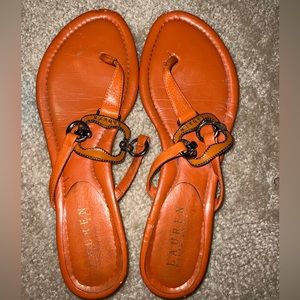 Orange Ralph Lauren Flip Flops